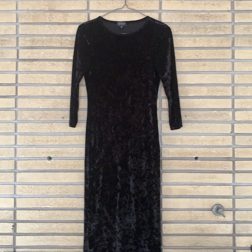 Top Shop Black Velvet Dress